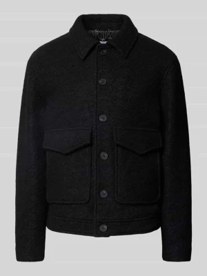Kurtka o kroju relaxed fit z mieszanki wełny model 'Mike' Antony Morato Czarny
