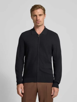 Kurtka o kroju slim fit z dzianiny z mieszanki wiskozy z wykładanym kołnierzem MCNEAL