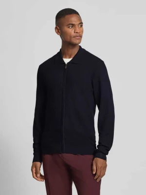 Kurtka o kroju slim fit z dzianiny z mieszanki wiskozy z wykładanym kołnierzem MCNEAL