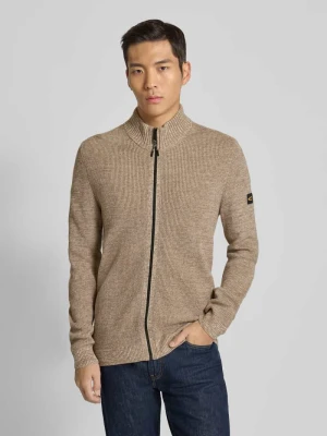 Kurtka z dzianiny o kroju slim fit model ‘Mouline’ camel active