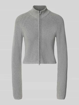 kurtka o kroju slim fit z mieszanki bawełny model 'Dara' Noisy May Średnioszary