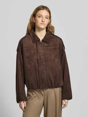 Kurtka o regularnym kroju w skórzanym stylu model „Katie” OH APRIL