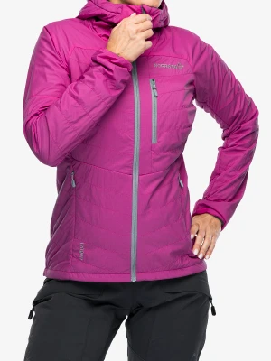 Kurtka ocieplana damska Norrona Lyngen Alpha100 Zip Hood - festival fuchsia