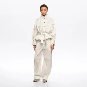 Kurtka oversize bawełna efekt sprania złamana biel BIMBA Y LOLA