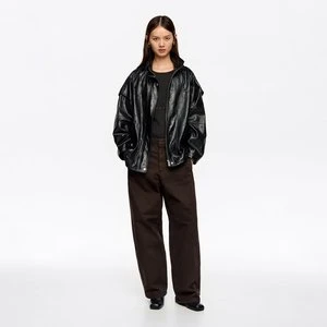 Kurtka oversize skóra czarna BIMBA Y LOLA