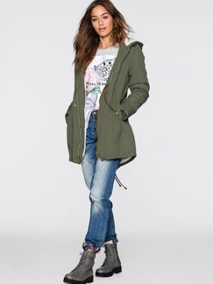 Kurtka parka na podszewce z polaru baranka bonprix