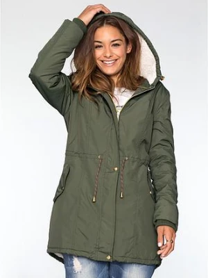 Kurtka parka na podszewce z polaru baranka bonprix