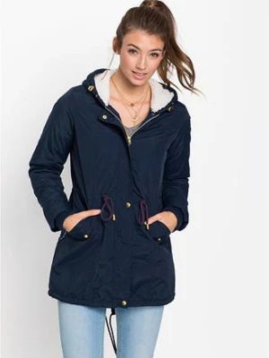 Kurtka parka na podszewce z polaru baranka bonprix