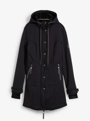 Kurtka parka softshell super-stretch, odpychająca wodę BonPrix czarny
