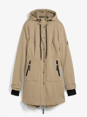 Kurtka parka softshell super-stretch, odpychająca wodę BonPrix zielony