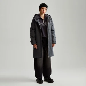 Kurtka parka z kapturem grafitowa House