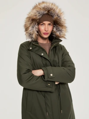 Kurtka parka z kapturem khaki Moodo