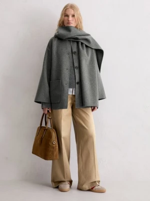 Kurtka pelerynowa z odpinanym szalikiem na luzie Marc O'Polo