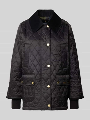kurtka pikowana o kroju regular fit z aksamitnym kołnierzem model 'BEADNELL' Barbour Czarny