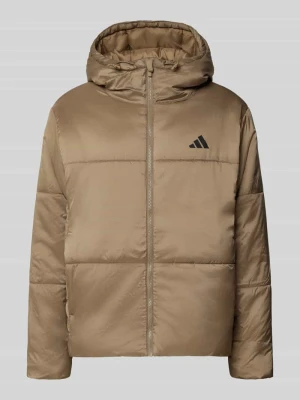 kurtka pikowana o kroju regular fit z detal z logo Adidas Khaki