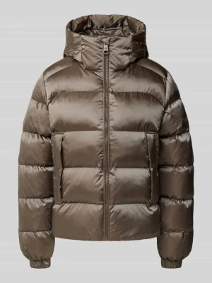 kurtka pikowana o kroju regular fit z kapturem i wpuszczanymi kieszeniami Superdry Khaki