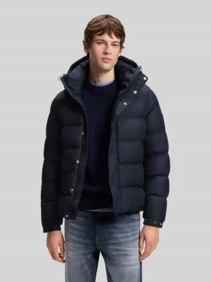 kurtka pikowana o kroju regular fit z kapturem model 'Omaris' Boss Granatowy