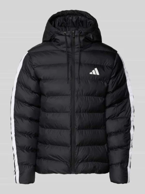 kurtka pikowana o kroju regular fit z kołnierzem z kapturem Adidas Czarny