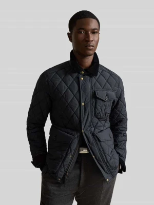 kurtka pikowana o kroju regular fit z listwą z zatrzaskami Polo Ralph Lauren Czarny