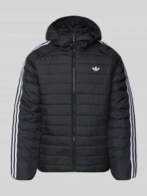 kurtka pikowana o kroju regular fit z nadrukiem z logo adidas Originals Czarny