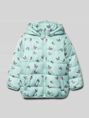 Kurtka pikowana o kroju regular fit z nadrukiem z motywem na całej powierzchni BLUE SEVEN