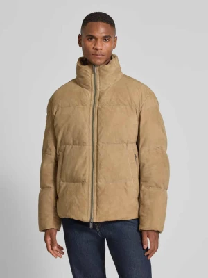Kurtka pikowana o kroju regular fit z naturalnej skóry jagnięcej model ‘JOCAMP’ Boss Orange