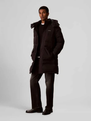 kurtka pikowana o kroju regular fit z odpinanym kapturem Calvin Klein Czarny