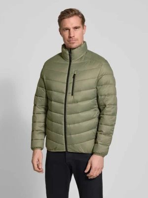 Kurtka pikowana o kroju regular fit z pionową kieszenią na piersi zapinaną na zamek błyskawiczny Tom Tailor Denim