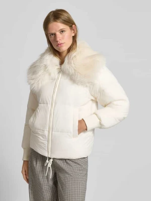 Kurtka pikowana o kroju regular fit z szerokim obszyciem ze sztucznego futra model ‘FUJI-1’ Hugo Blue