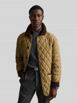 kurtka pikowana o kroju regular fit z sztruksowym wykładanym kołnierzem Polo Ralph Lauren Średniobrązowy