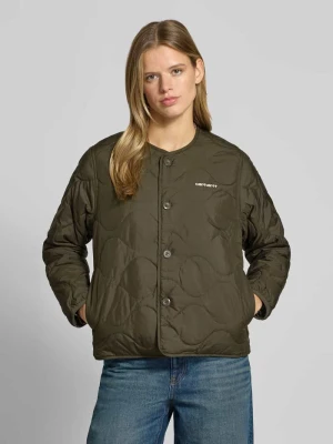 kurtka pikowana o kroju regular fit z wyhaftowanym logo model 'Skye Liner' Carhartt WIP Oliwkowy