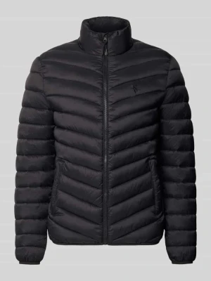 Kurtka pikowana o kroju regular fit z wyhaftowanym logo REVIEW Czarny