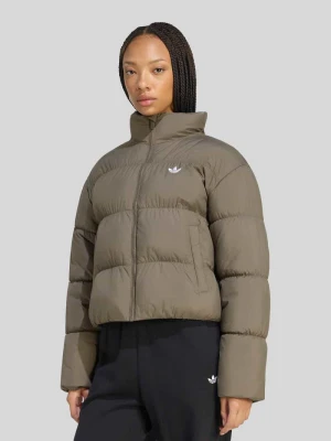 kurtka pikowana o kroju regular fit ze stójką adidas Originals Czekoladowy