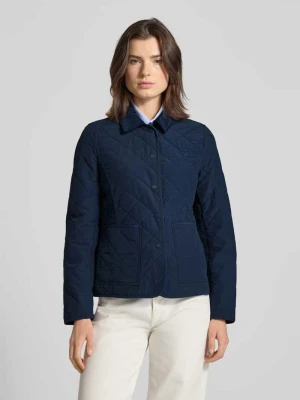 Kurtka pikowana o kroju slim fit z mieszanki bawełny Tommy Hilfiger Granatowy