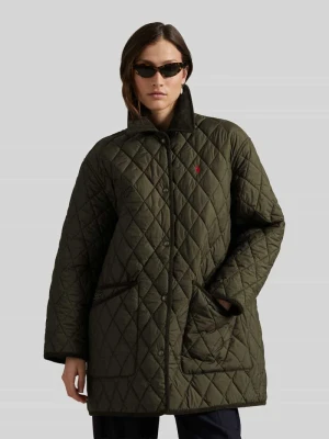 Kurtka pikowana o luźnym kroju z wyhaftowanym logo Polo Ralph Lauren Ciemnozielony