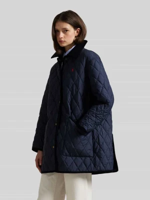 Kurtka pikowana o luźnym kroju z wyhaftowanym logo Polo Ralph Lauren Granatowy