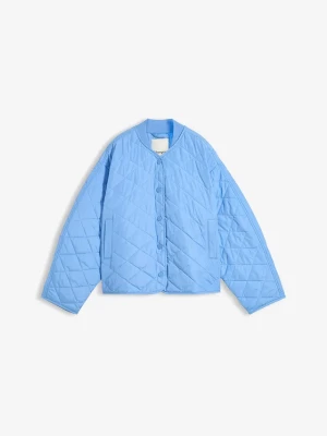 Kurtka pikowana oversize BonPrix niebieski