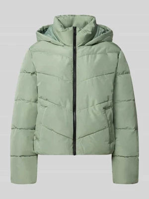 kurtka pikowana w kroju regular fit z kapturem model 'CLAIR' Only Trzcinowy