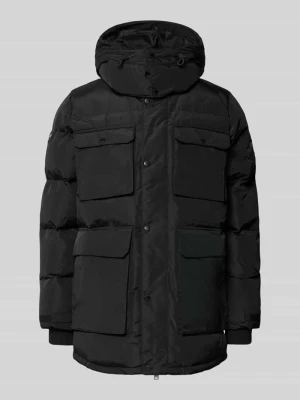 kurtka pikowana w kroju regular fit z kapturem model 'Everest Expedition' Superdry Czarny