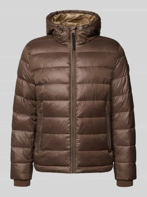 kurtka pikowana w kroju regular fit z mankietami typu storm model 'BAVENO' Strellson Ciemnobrązowy