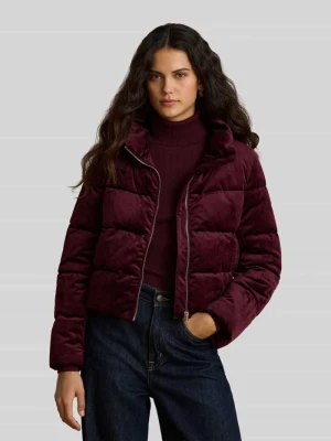 Kurtka pikowana z detalem z logo Lauren Ralph Lauren Bordowy