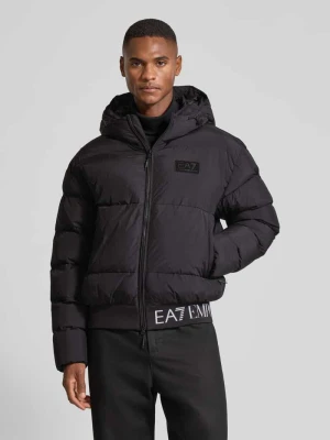 Kurtka pikowana z elastycznym paskiem z logo EA7 Emporio Armani