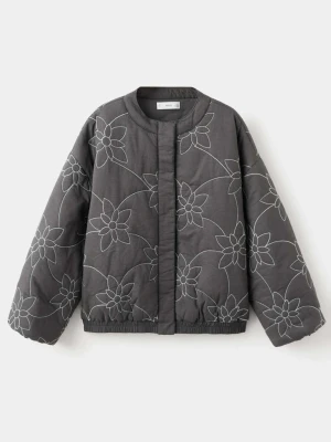 Kurtka pikowana z haftem antracytowy - Dzieci - - MANGO KIDS