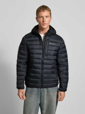 Kurtka pikowana z kapturem i logo Champion