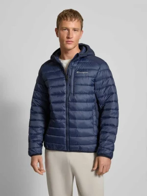 Kurtka pikowana z kapturem i logo Champion