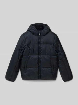 Kurtka pikowana z kapturem i nadrukiem z logo Champion