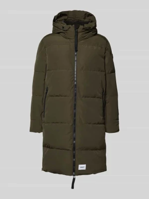 Kurtka pikowana z kapturem i zamkiem błyskawicznym dwustronnym model ‘LEAR’ khujo