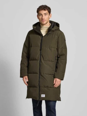 Kurtka pikowana z kapturem i zamkiem błyskawicznym dwustronnym model ‘LEAR’ khujo