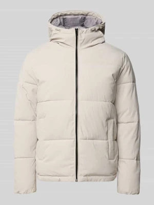 Kurtka pikowana z kapturem model 'GALAXY' Jack&Jones Beżowy