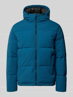 Kurtka pikowana z kapturem model 'GALAXY' Jack&Jones Błękitny